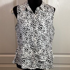 Simply Vera Vera Wang Black and White Sleeveless Blouse